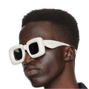 New Loewe Inflated White Square Sunglasses